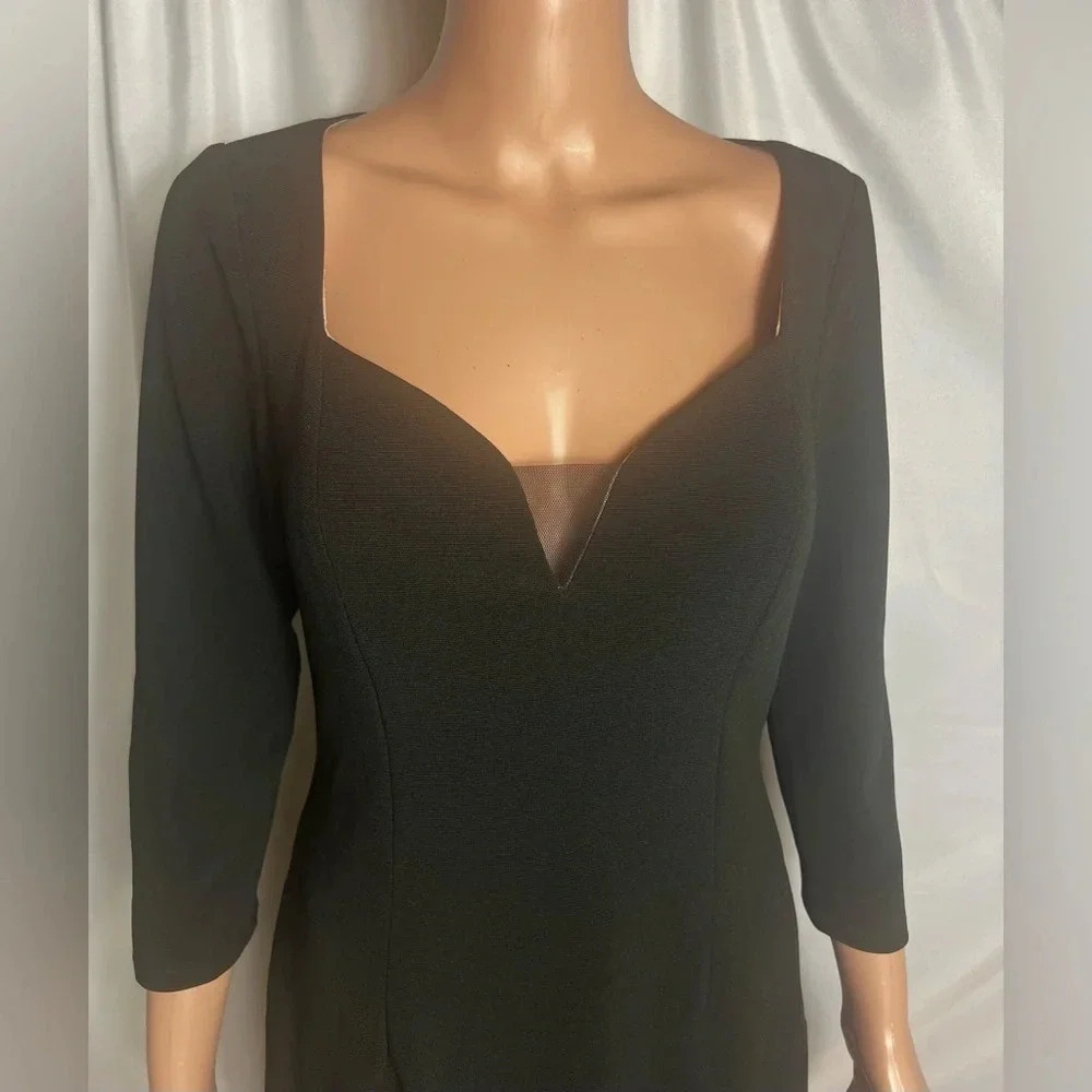 JS Collections Size 4 Womens Mesh Sweetheart Bodycon Dress In Black Formal Party - Picture 4 of 12